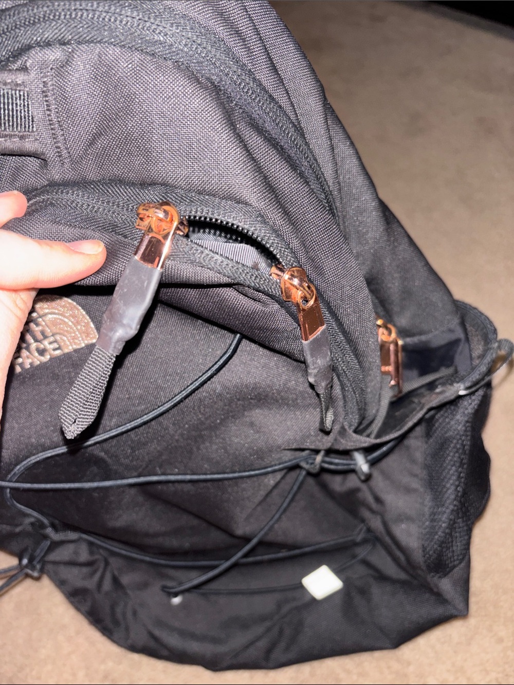 The North Face Jester Backpack - Black with Rose Gold Hardware - Picture 2 of 6